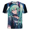 2026 Hot Summer Hatsune Miku 2-dimensional Animation 3D Printed T-shirts for Young Men and Women Clothing Tops Trend
