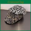 Print Leopard Brim Hat With Cotton And Polyester Blend For Wear Allseason