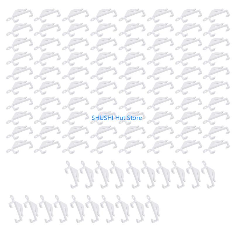 Set of 100 Smooth Operating Curtain Side Rails Pulleys for Easy Installation Curtain Track Rollers Gliders Hooks Set D57B