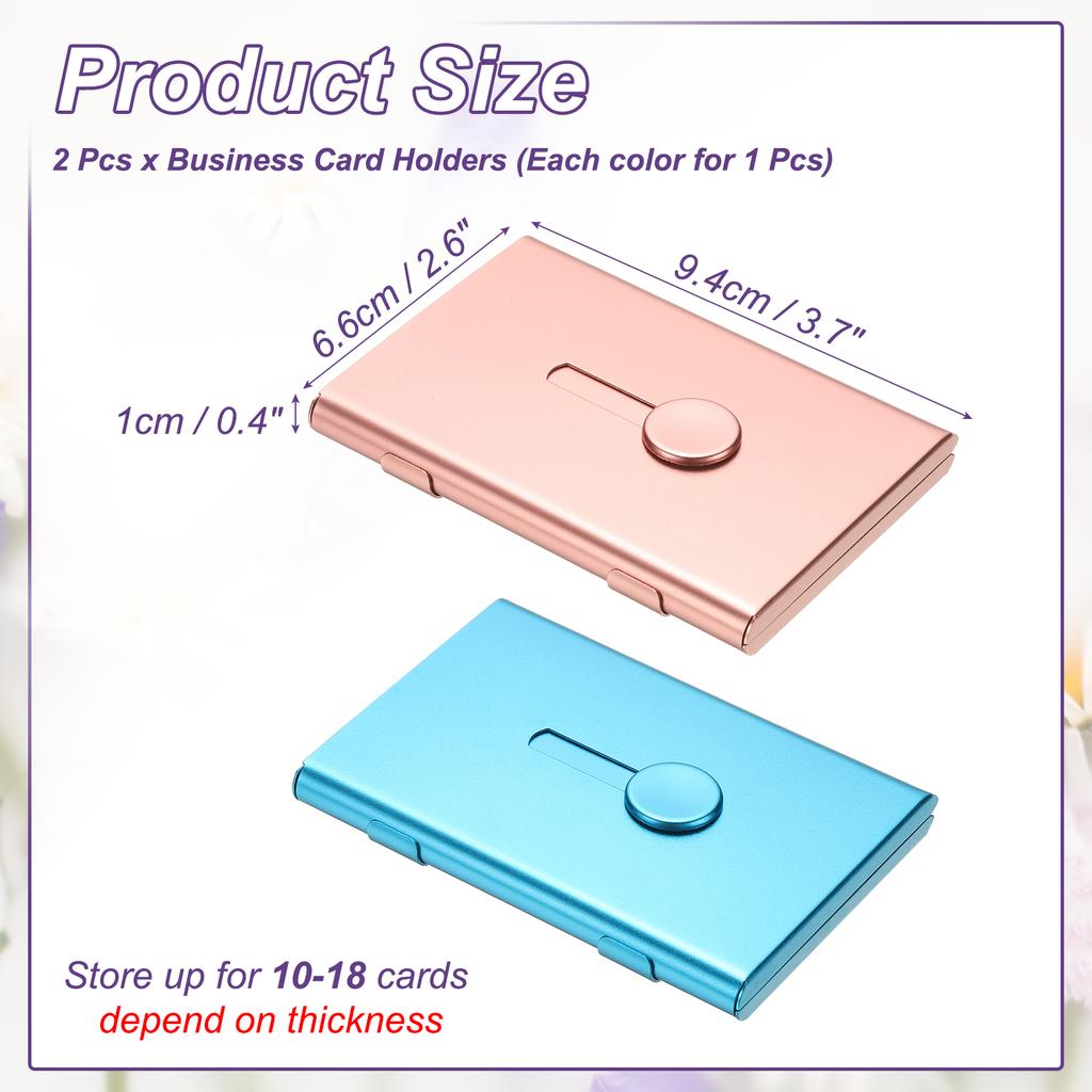 2Pcs Thumb Drive Business Card Case Aluminum Alloy Bank Credit ID Card Wallet Name Card Holder Metal Box Cover Cards Holder