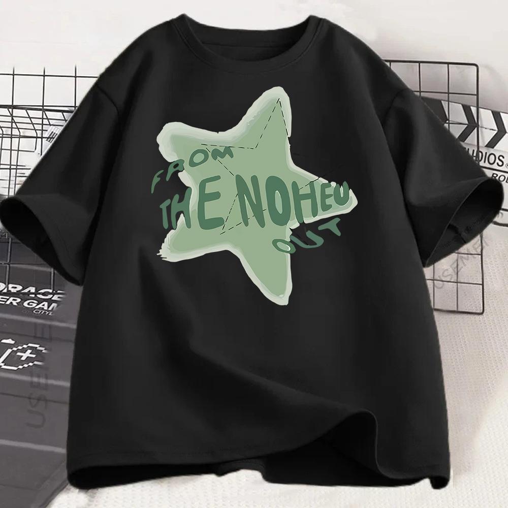 "Star" Print T Shirt  Crew Neck Comfortable Short Sleeve Tshirt Summer Cute Pullover Girls Boy T-Shirt  Women Clothing Tops