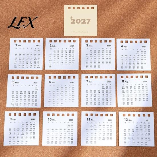 Functional Workstation Memo Pad Mini Desk Calendar 2027, Jan. 2027 to Dec. Standing Flip Small Desktop Time Management Tool Calendar, 12 Monthly