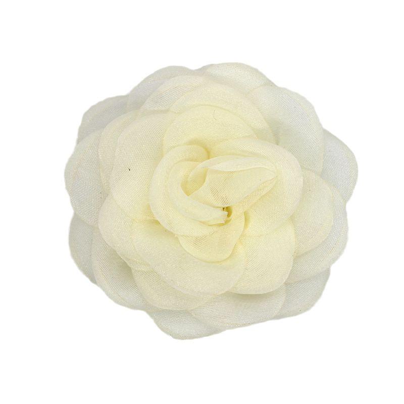 Korean 3D Camellia Silk Organza Hair Clip, Peony DIY Fabric Rose, 6cm