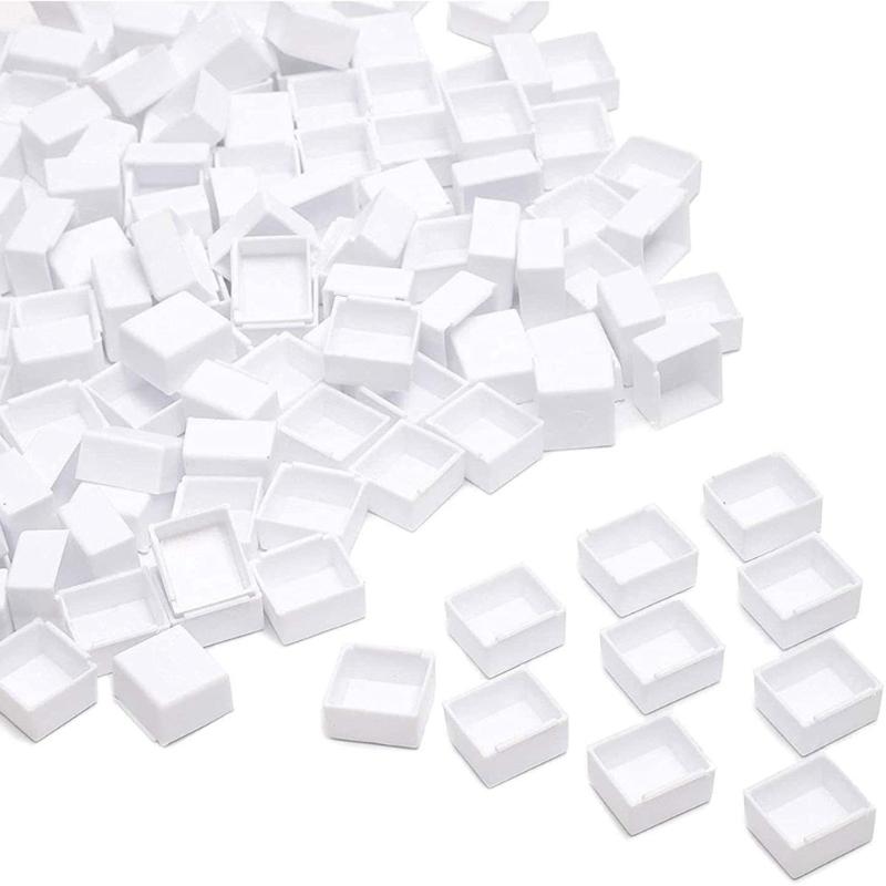 50PCS Empty Watercolour Pans Empty Half Pan Empty Paint Tray Watercolour Paint Storage Box for Watercolour Oils Acrylic