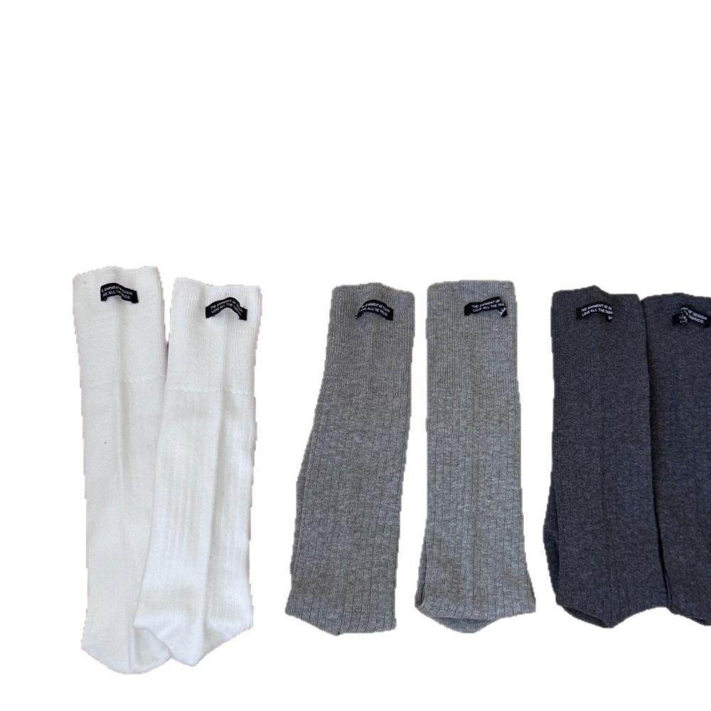 Solid Color Women Stockings Breathable Calf Socks Simple Knee High Socks  Autumn