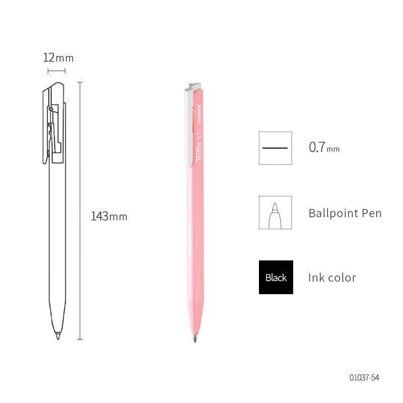 Monami Triffis 0.7mm Triangular Soft Barrel Click Pen - Macaron Edition