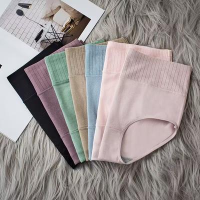 Cotton Underwewar Women High Waist Panties Comfortable Solid Color Underpants Size S-XL
