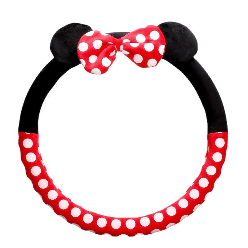 Car Cartoon Steering Wheel Cover Creative Cute Car Handle Gloves Winter Plush Steering Wheel Cover