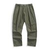 American retro trendy brand pure cotton casual pants men's summer solid color simple loose wide-leg straight trousers