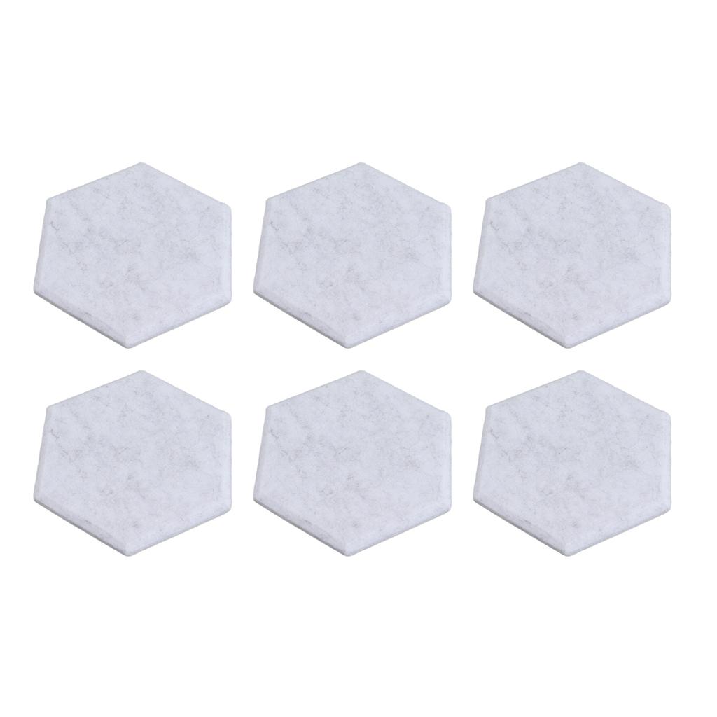 12PCS Hexagon Acoustic Panels High Density Sound Absorbing Panels Sound Proof Beveled Edge Wall Panels 14x12x7cm Silver