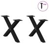 Vidaxl Coffee Table Legs, 2 Pcs, Black, 60X(30-31) Cm, Steel