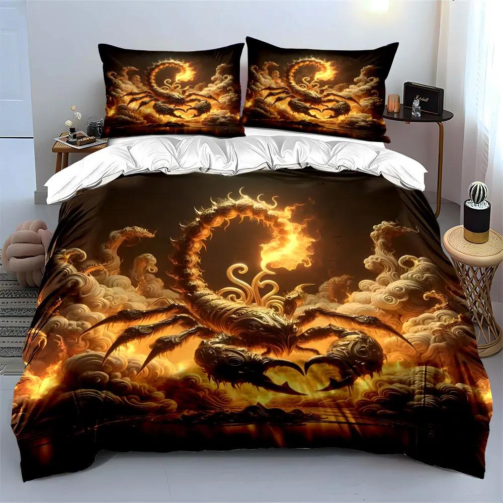"Fiery Scorpion Art Decor Set" Soft Comfortable Duvet Cover Bedding Set Included 1*Duvet Cover & 2*Pillowcases Gift