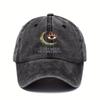 Stay Wild Moon Child Graphic Baseball Cap Celestial Eye Distressed Denim Adjustable Hat Unisex Casual