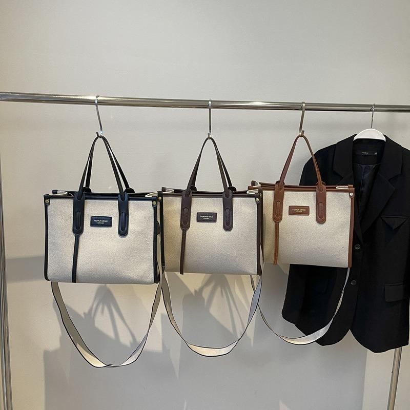 Commuter largecapacity canvas bag women's new popular commuter versatile messenger bag fashionable portable tote bag