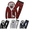 Trendy Men's Casual Thickened Fleece Hoodie Set With Stylish Hood And Zipper Closure