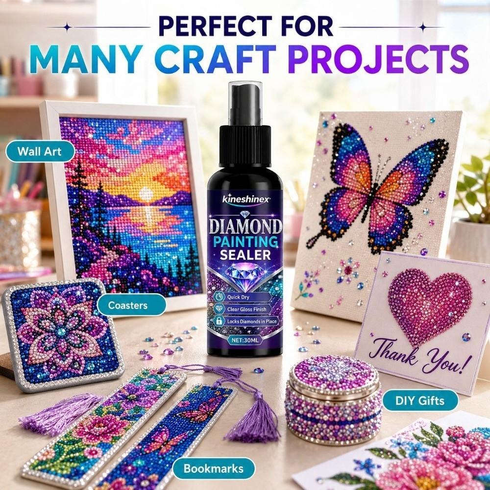 Quick Dry Diamond Painting Sealer Spray Clear Finish Puzzle Fixative  Cross Stitch Crafts
