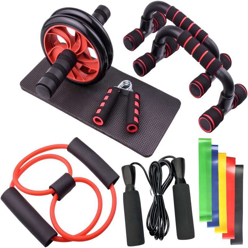 WEZHO Abdominal Wheel and Push-up 12-Piece Fitness Set
