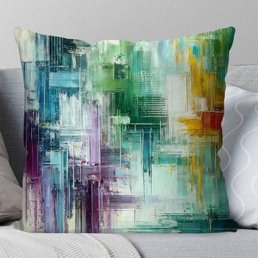 Colourful Abstract Painting Pillow Case Fashion Square Pillowcase Bedroom Sofa Room Ins Decoration Leisure