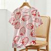 Women's Short Sleeve T-Shirt American Basic Style Strawberry Print, Soft, Versatile for Daily Casual & Outings