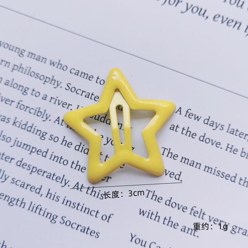 10pcs Colorful Star BB Hair Clips Girls Y2K Cute Star Barrettes Women Simple Metal Snap Clip Headdress Hair Jewelry Accessories