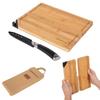 KingCamp Camp Cutting Board Knife Set Folding Outdoor Cooking Tools Camping Supplies German Stainless Steel Natural Bamboo Material Reinforced Magnet