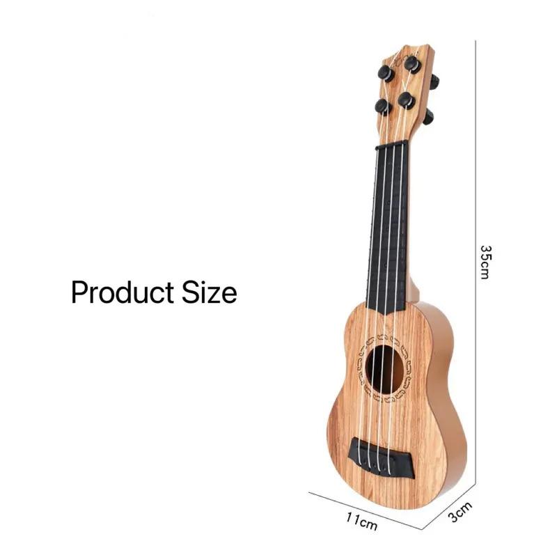 35cm Home Decoration Guitar Ornament - Children's Desktop Decor, Enlightenment Instrument, Ukulele Toy, Mini Four String Guitar