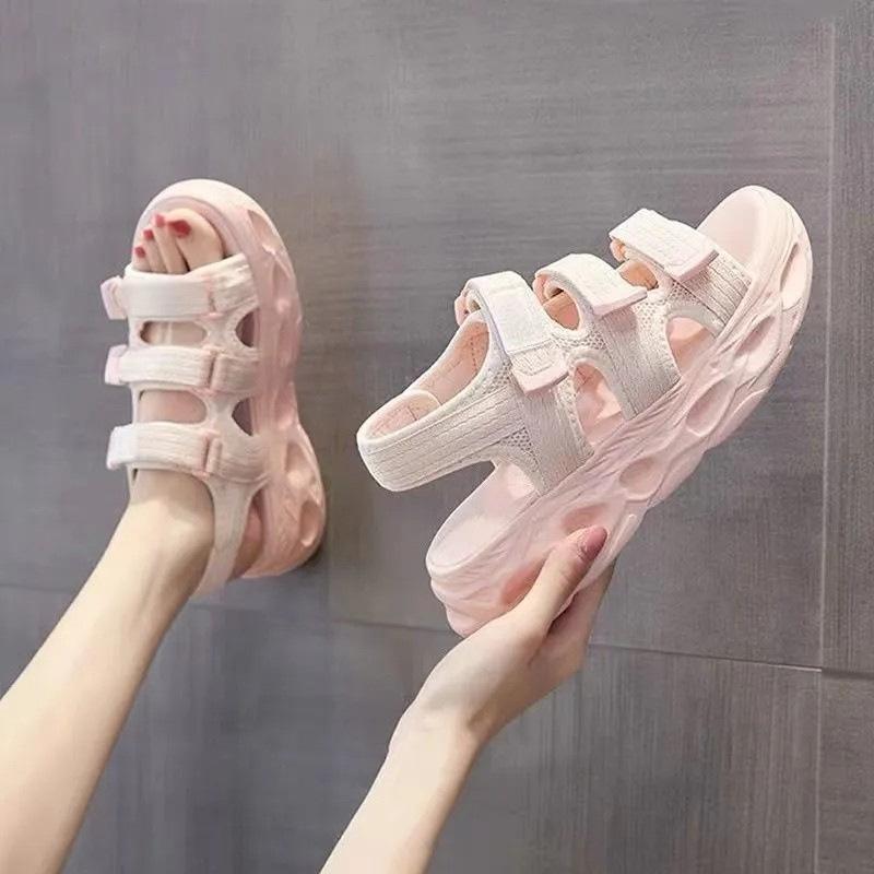 Girls sandals 2025 summer new foreign princess shoes girls open-toed beach shoes children soft-soled sports sandals