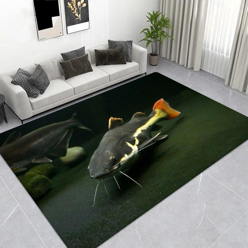 Yin Yang Koi Fish Carpet, Lucky Feng Shui Area Rug, Non-slip Floor Mat for Living Room