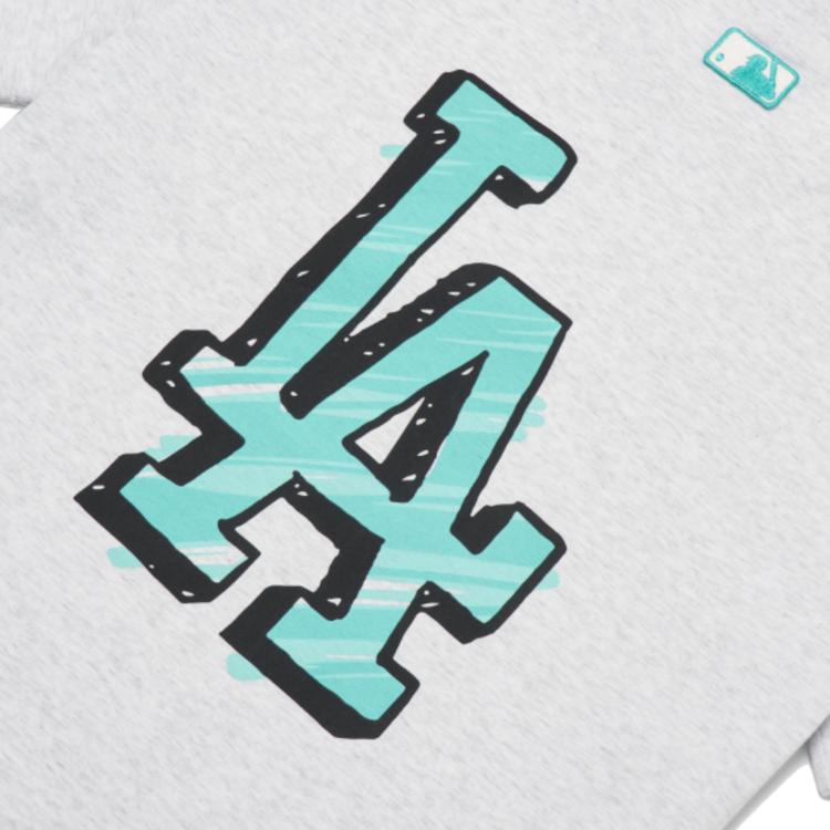 New MLB Los Angeles Dodgers T Shirt Unisex Light Gray 3ATS03023-07MGL