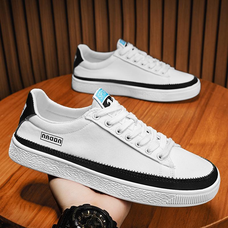 Men Canvas Shoes Casual Sneakers Fashion Lace Up Flat Comfortable Outdoor Footwear Skateboard Tenis Masculino Zapatillas Hombre