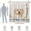 Curly-Haired Dog Shower Curtain - Watercolor Design, Washable Polyester, 12 Hooks, 70.8X70.8 Inches, Easy Installation