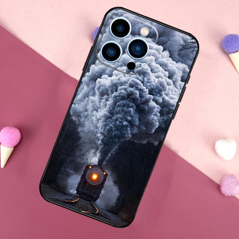 Vintage Steam Train Railway Phone Case For iPhone 17 16 Pro Max 17 Air 16E 13 12 Mini 14 15 Plus 11 Pro Max Back Cover