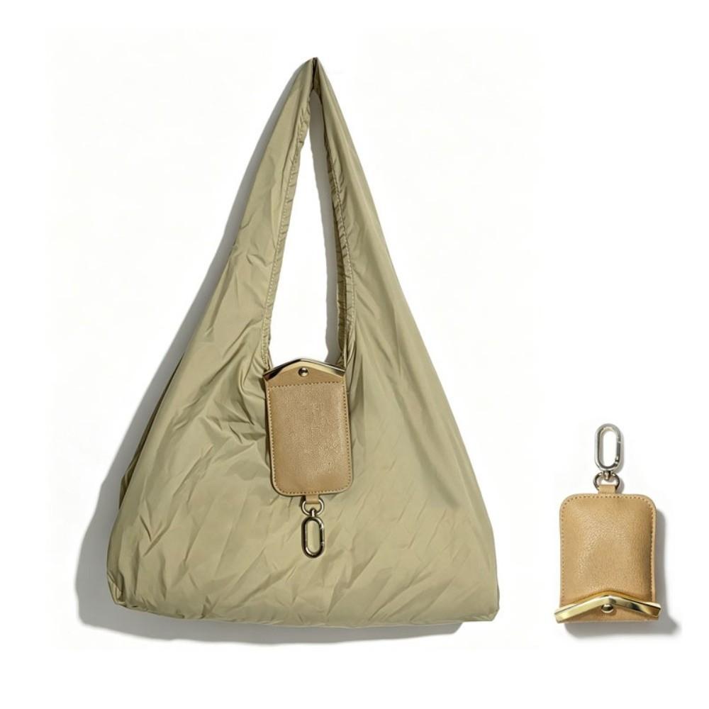 TOP HOME-002 Grote Sleutelhanger Tote Bag Lichtgewicht Opvouwbaar Milieuvriendelijke Boodschappentas Waterdicht met Sleutelring Schoudertas Reizen kaki