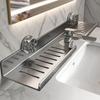1pc Bathroom Sink Storage Rack Suction Cup Faucet Draining Rack Punch Free Wall-mounted Toiletries Shelf Bathroom Organizer