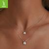 One-Carat Mozzarella Diamond Necklace For Women, Gift For Girlfriend, Classic Timeless 925 Sterling Silver Collarbone Chain