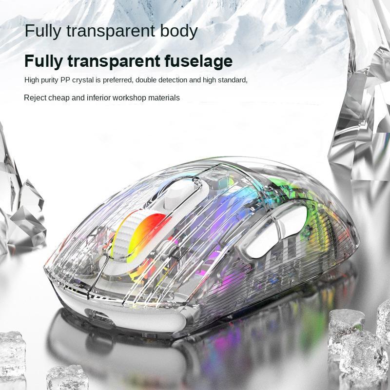 XYH20 Light-emitting Wireless Bluetooth the Third Mock Examination Transparent RGB Mechanical Game Video Game Mute Mouse