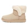 UGG Sheepskin And Fur Integrated Round Toe Short Tube Snow Boots Women Boots Beige 1153512-SWD