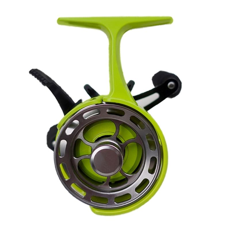 Angelausrüstung Inline Eisangelrolle mit Metallspule und 3+1 Kugellagern Inline Freilauf Eisangelrolle mit großer Spule