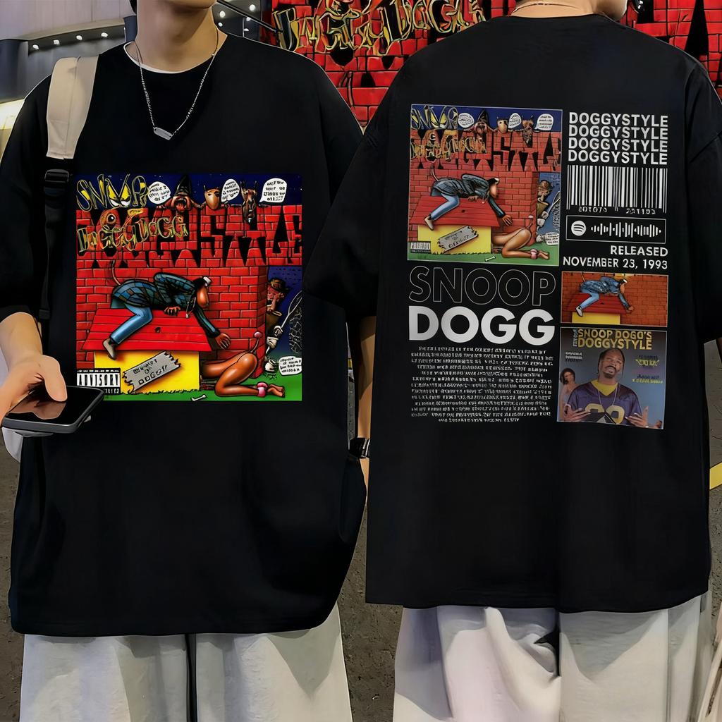 2025 Snoop Dogg Doggystyle Album 90s Y2K Merchandise Vintage Rapper Hiphop 100% Puur Katoen Bedrukt T-shirt Oversized Streetwear Y2K
