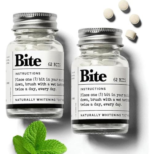 BITE Toothpaste Bits with Nano Hydroxyapatite - Eco and Travel-Friendly Whitening Toothpaste Tablets (Mint) 124.0 Count