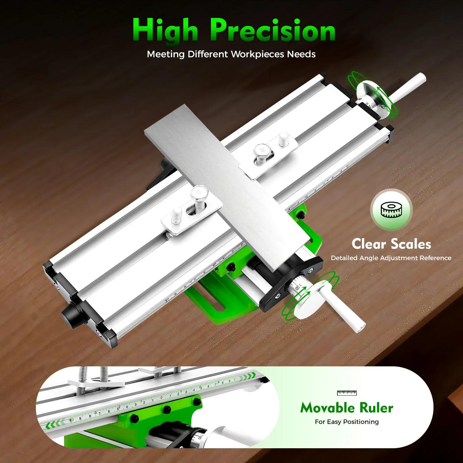 

Multifunction Milling Working Table 2 Axis Cross Slide Compound for Bench Drill Aluminium Alloy 31*9*8cm/12.20*3.54*3.14in United States