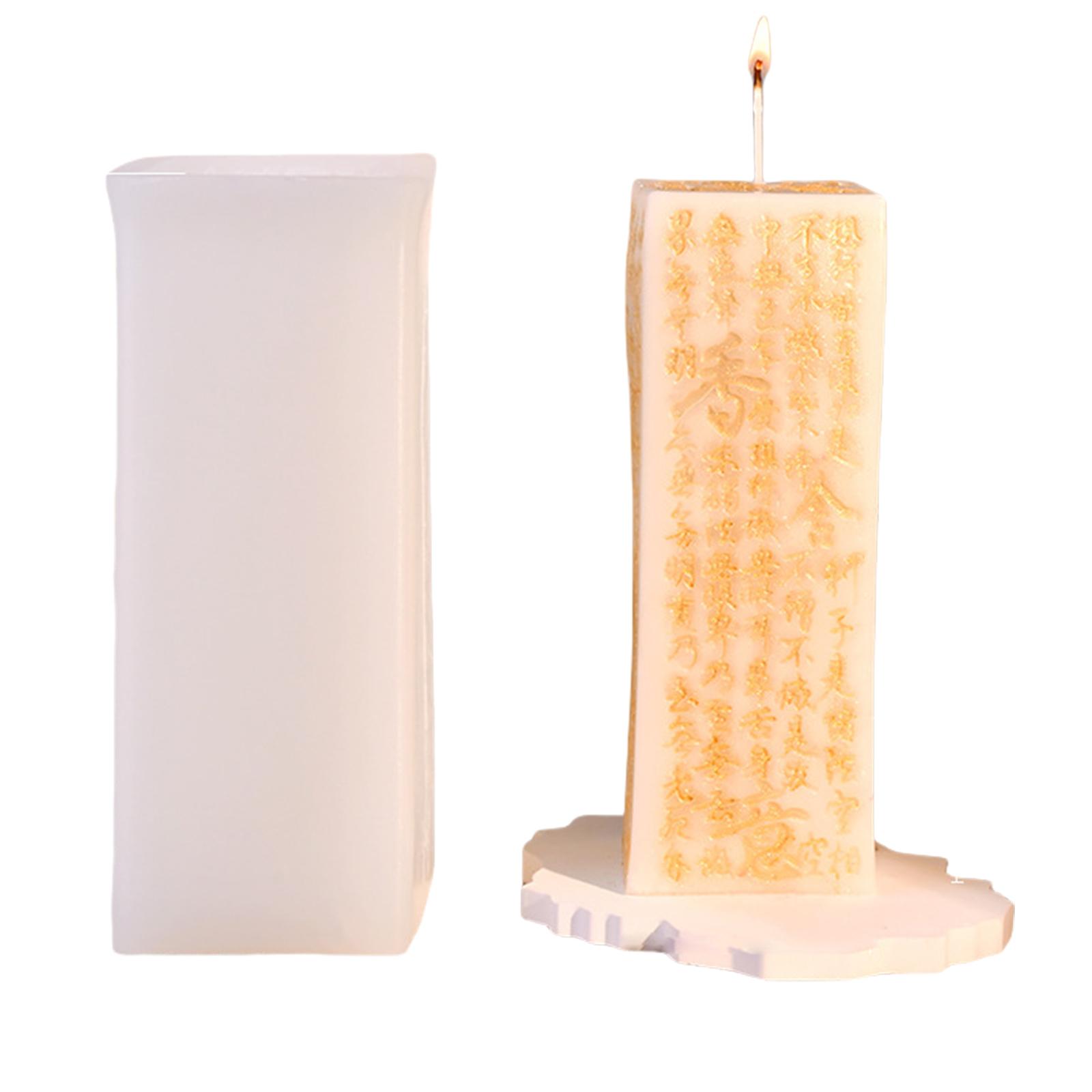 Religious Themed Silicone Candle Molds Cuboid Shape Silicone Candle Molds with Scripture Pattern for Making Candle Soap