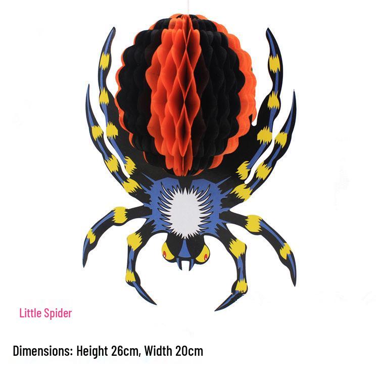 Halloween Spider & Bat Honeycomb Paper Decorations for Bars and KTV Venues