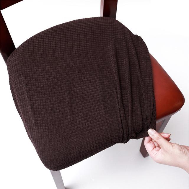 Corn Fleece Fabric Chair Cushion Cover Dining Room Office Home Elasticized Elastic Spandex Round Chair Protective Covers Removable Seat Protectors