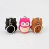 New Keychain Owl Motorcycle Car Key Chain Sound Light LED Flashlight Key Ring Holder Bag
