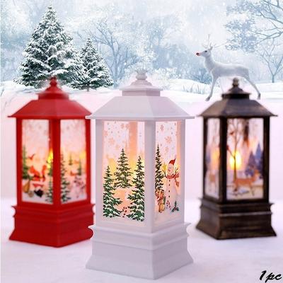 Nieuwste Kerst Decoratieve Sneeuwpop Hanglamp Elanden Vlam Nachtlampje Creatieve Kerstman Festival Lantaarn Decor