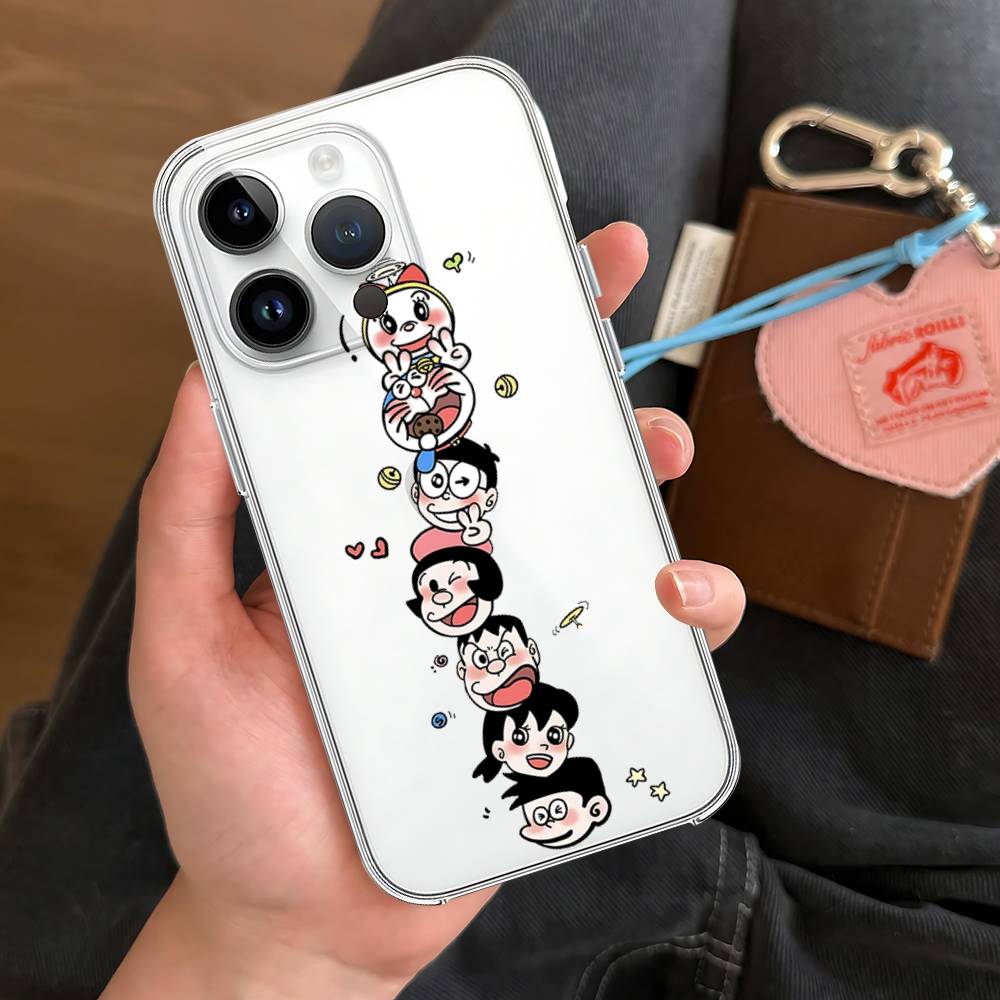 Anime Cute D-Doraemon-S Phone Case For Iphone 17 16 15 11 13 14 Pro Max 7 8 Plus X Xr Xs Max Se2020 12mini Transparent Cover