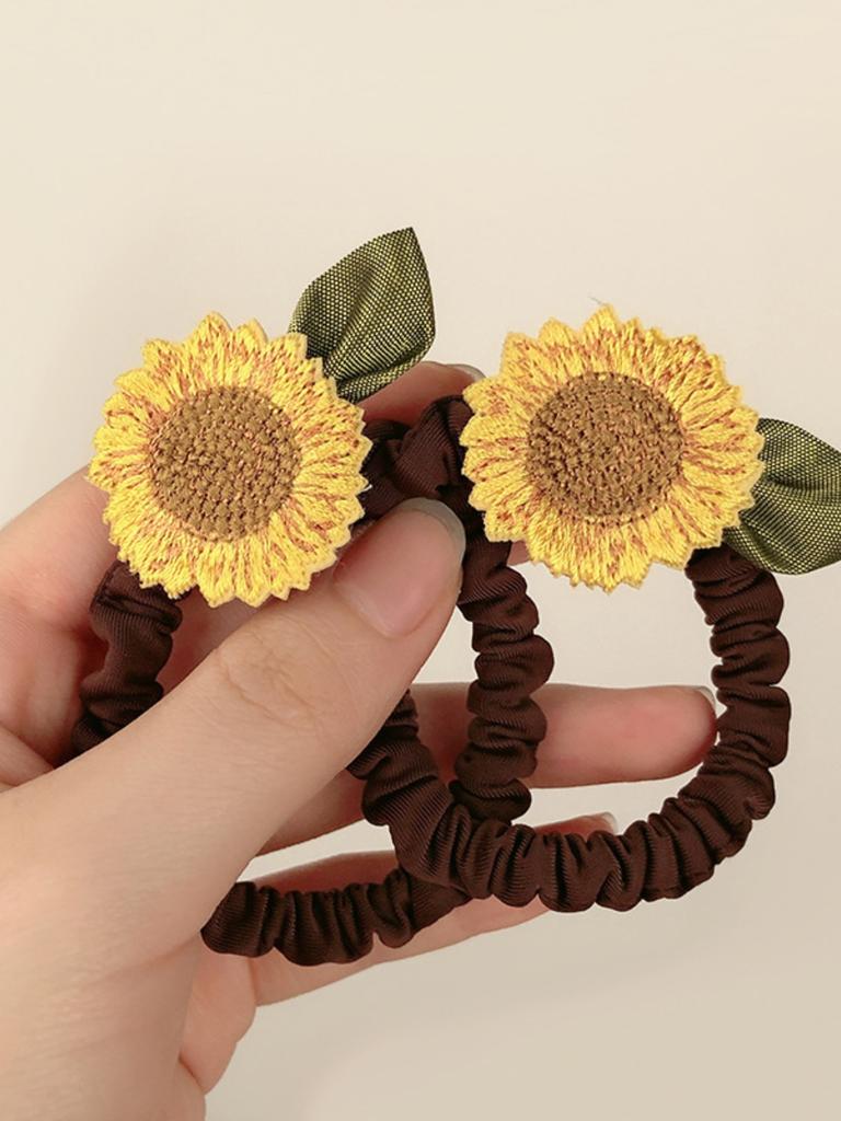 2pcs Sunflowers Hair Rope Hair Rings, Fixed Hair and Ponytail, Suitable for Thick Hair Thin Hair, Suitable for Women and Girls,