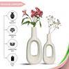 Latest Ceramic 'White Hollow Vase' 6 and 8 Inch - Set of 2 | Decorative Round Vase for Dried Flowers and Pampas Grass | Vases for Home Decor,