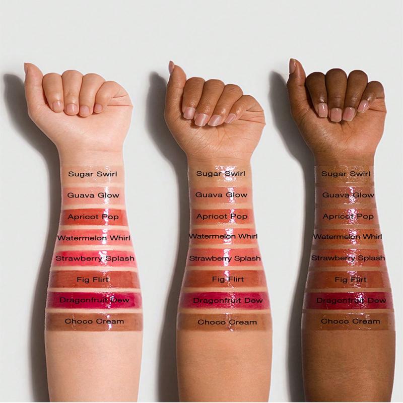 PAGE VINE Lip Gloss with Lip Brush Mirror Finish Waterproof Long Lasting Moisturizing Lip Stain Easy Application Green Square Tube